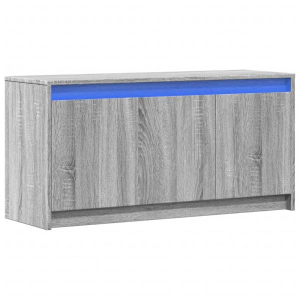 TV-Schrank mit LED-Beleuchtung Grau Sonoma 100x34x50 cm