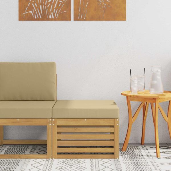 ARDEBO.de - Outdoor-Fußhocker Massivholz Akazie Weiß