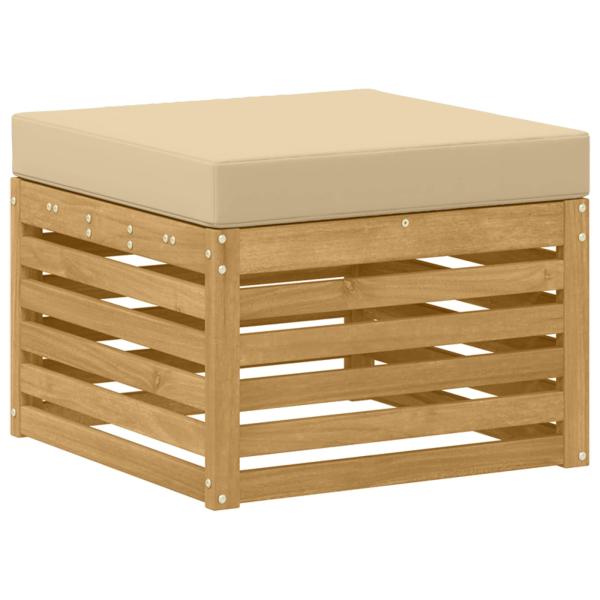Outdoor-Fußhocker Massivholz Akazie Weiß