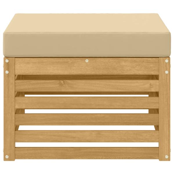Outdoor-Fußhocker Massivholz Akazie Weiß