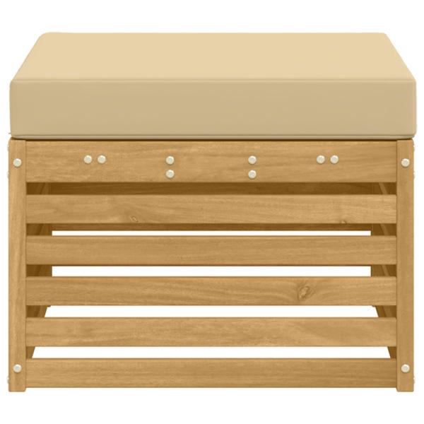 Outdoor-Fußhocker Massivholz Akazie Weiß