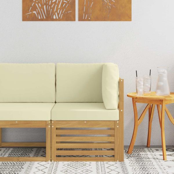 ARDEBO.de - Outdoor Ecksofa Massivholz Akazie Weiß