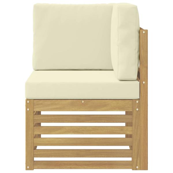 Outdoor Ecksofa Massivholz Akazie Weiß