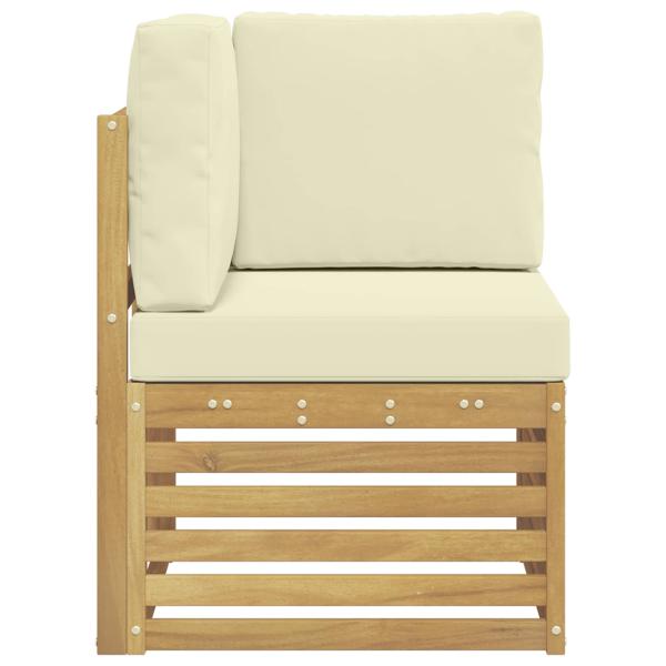Outdoor Ecksofa Massivholz Akazie Weiß