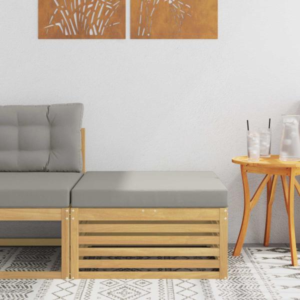 ARDEBO.de - Outdoor-Fußhocker Massivholz Akazie Weiß