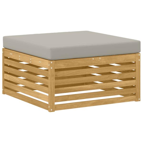 Outdoor-Fußhocker Massivholz Akazie Weiß