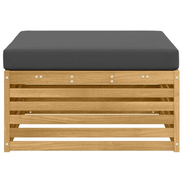 Outdoor-Fußhocker Massivholz Akazie Weiß