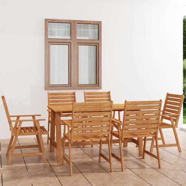 ARDEBO.de - 7-tlg. Garten-Essgruppe Massivholz Akazie