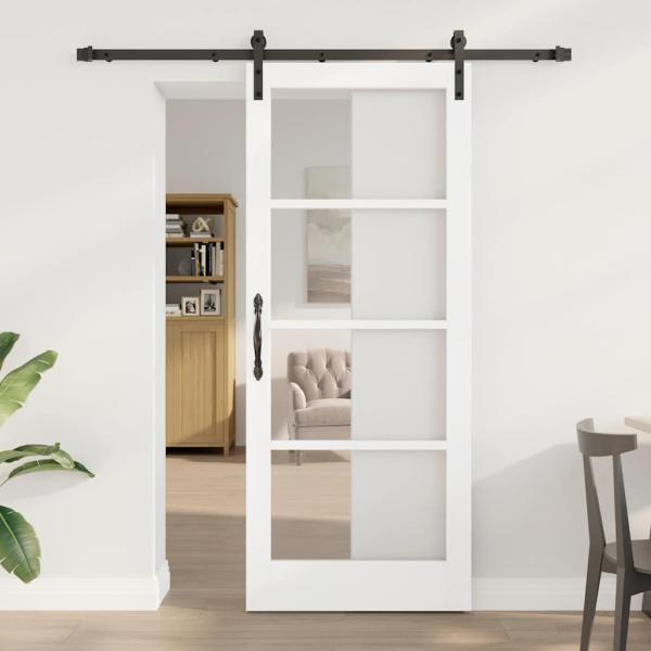 ARDEBO.de - Schiebetür ORKDAL Weiß und Schwarz 83 x 202 cm