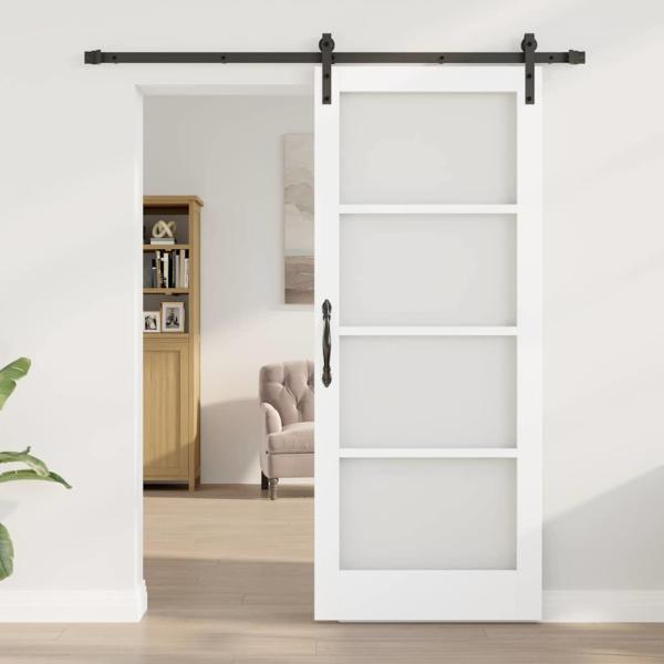 Schiebetür ORKDAL Weiß und Schwarz 83 x 202 cm