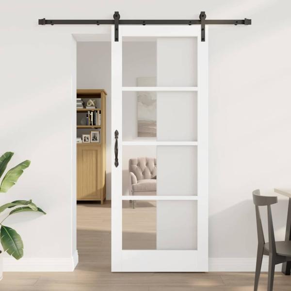ARDEBO.de - Schiebetür ORKDAL Weiß und Schwarz 83 x 211 cm