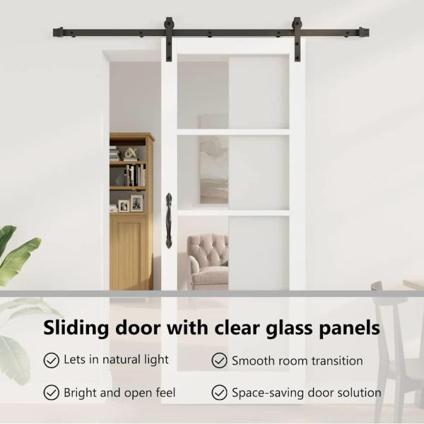 Schiebetür ORKDAL Weiß und Schwarz 83 x 211 cm