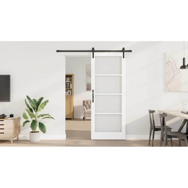 Schiebetür ORKDAL Weiß und Schwarz 83 x 211 cm