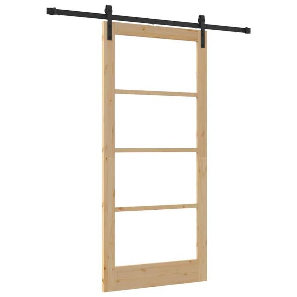 Schiebetür ORKDAL Natürlich und Schwarz 93 x 202 cm