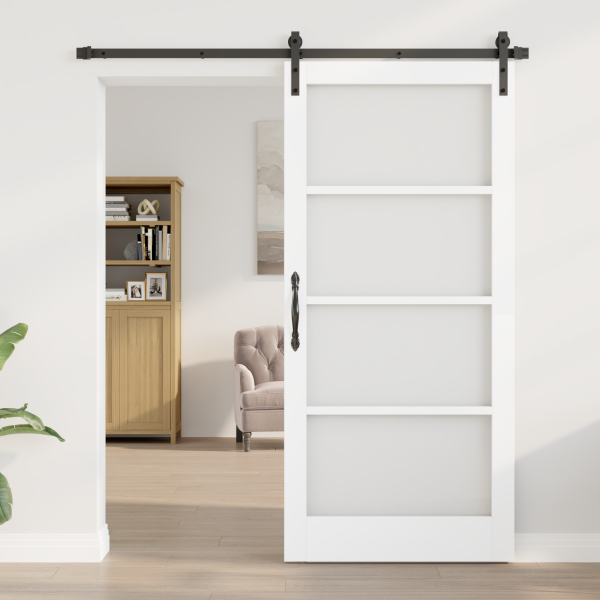 Schiebetür ORKDAL Weiß und Schwarz 93 x 202 cm