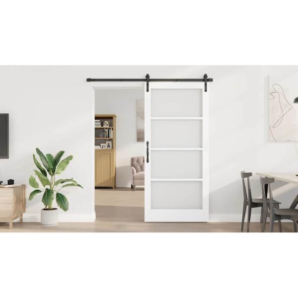 Schiebetür ORKDAL Weiß und Schwarz 93 x 202 cm