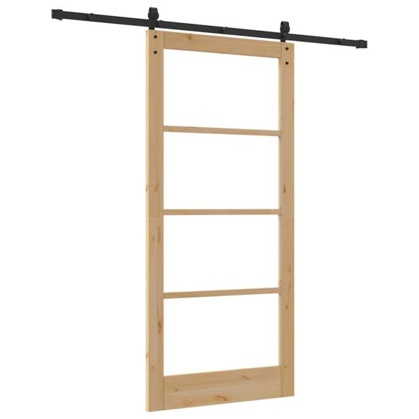 Schiebetür ORKDAL Natürlich und Schwarz 93 x 202 cm