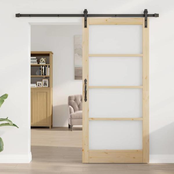 Schiebetür ORKDAL Natürlich und Schwarz 93 x 202 cm