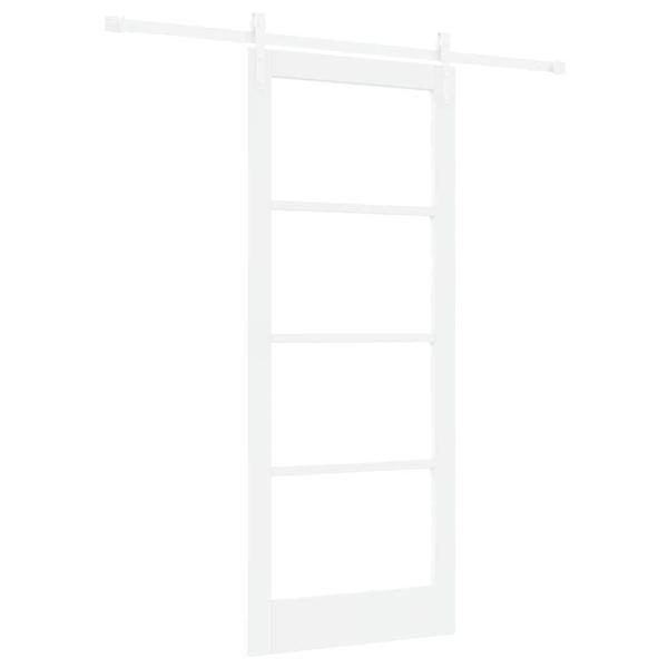 Schiebetür ORKDAL Weiß 83 x 202 cm Massivholz Kiefer und Glas