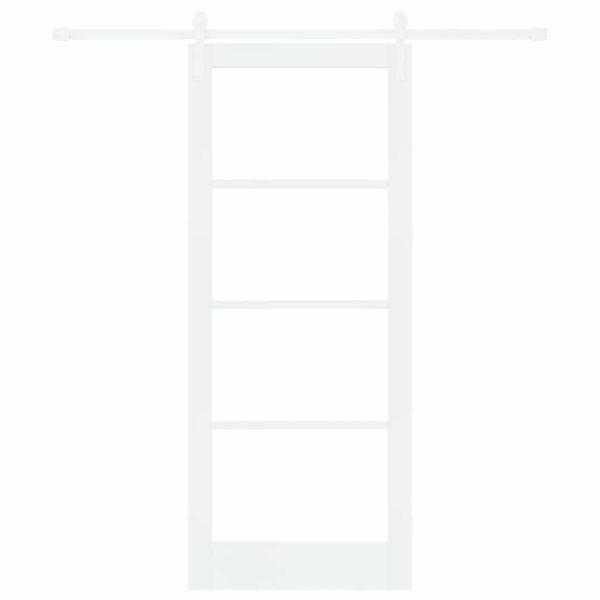 Schiebetür ORKDAL Weiß 83 x 202 cm Massivholz Kiefer und Glas