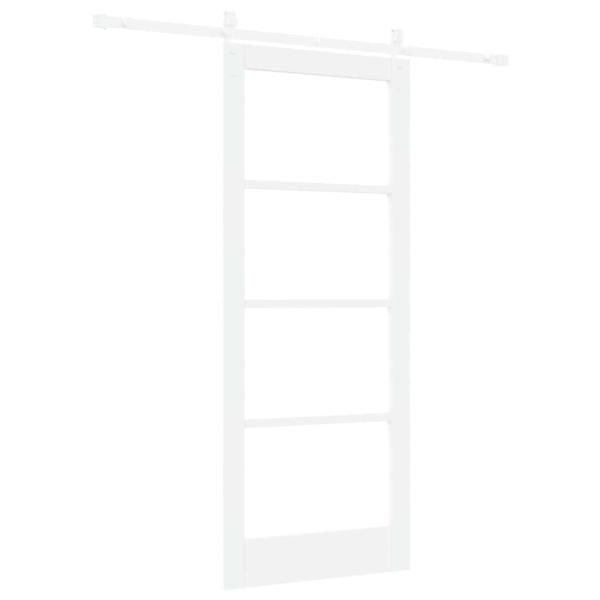 Schiebetür ORKDAL Weiß 83 x 202 cm Massivholz Kiefer und Glas