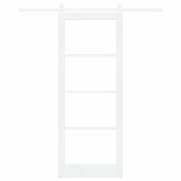 Schiebetür ORKDAL Weiß 83 x 211 cm Massivholz Kiefer und Glas