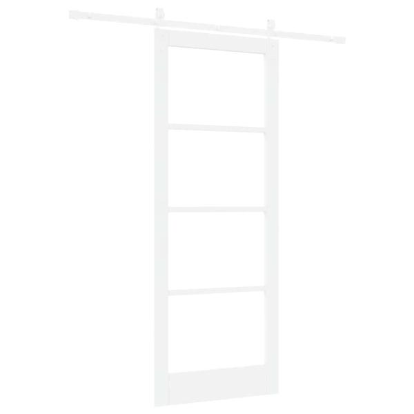 Schiebetür ORKDAL Weiß 83 x 211 cm Massivholz Kiefer und Glas