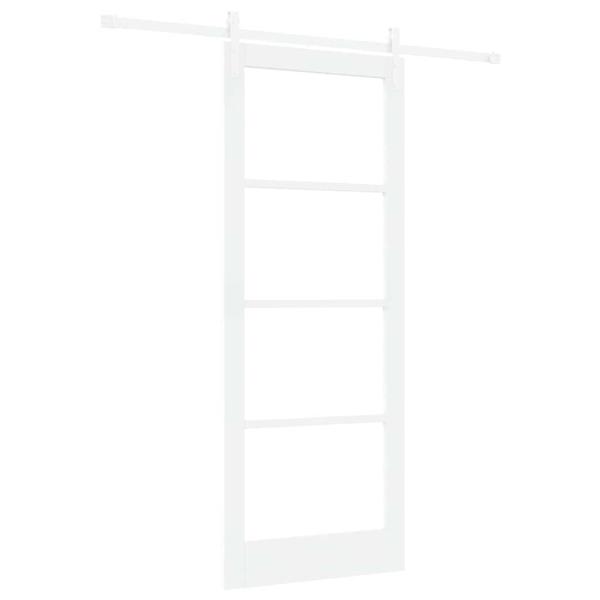 Schiebetür ORKDAL Weiß 83 x 211 cm Massivholz Kiefer und Glas