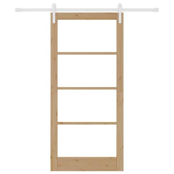 Schiebetür ORKDAL Natur 93 x 202 cm Massivholz Kiefer und Glas
