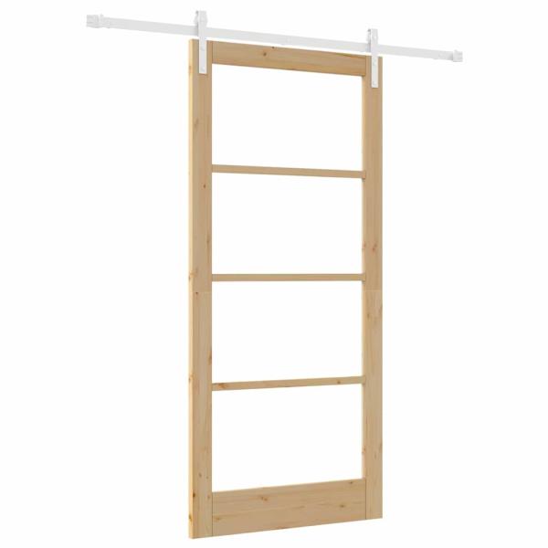 Schiebetür ORKDAL Natur 93 x 202 cm Massivholz Kiefer und Glas