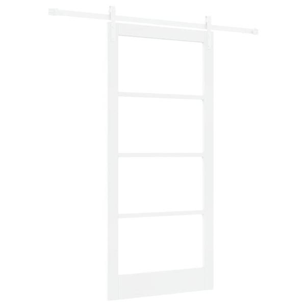 Schiebetür ORKDAL Weiß 93 x 202 cm Massivholz Kiefer und Glas