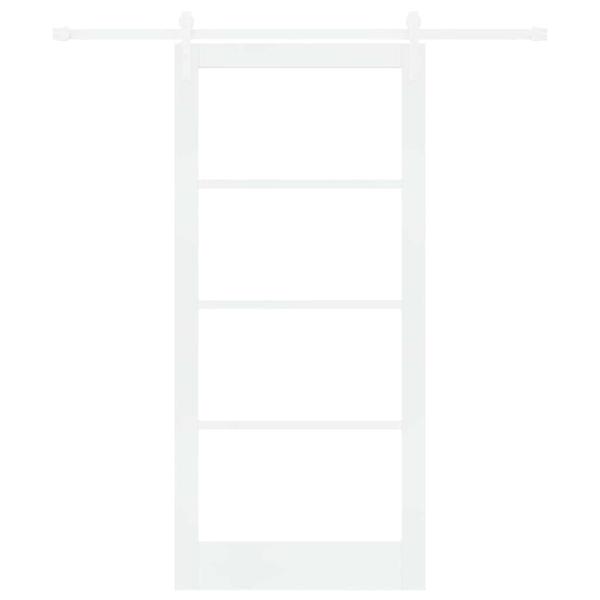 Schiebetür ORKDAL Weiß 93 x 202 cm Massivholz Kiefer und Glas
