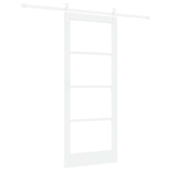 Schiebetür ORKDAL Weiß 83 x 202 cm Massivholz Kiefer und Glas