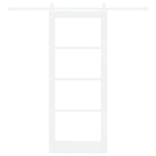 Schiebetür ORKDAL Weiß 83 x 202 cm Massivholz Kiefer und Glas