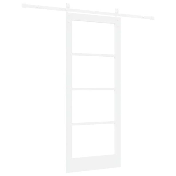 Schiebetür ORKDAL Weiß 83 x 202 cm Massivholz Kiefer und Glas