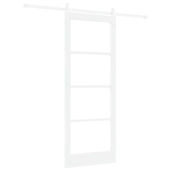 Schiebetür ORKDAL Weiß 83 x 211 cm Massivholz Kiefer und Glas