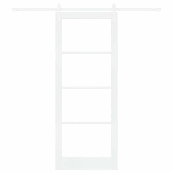 Schiebetür ORKDAL Weiß 83 x 211 cm Massivholz Kiefer und Glas