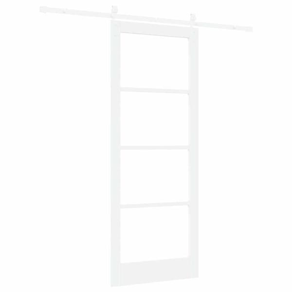 Schiebetür ORKDAL Weiß 83 x 211 cm Massivholz Kiefer und Glas