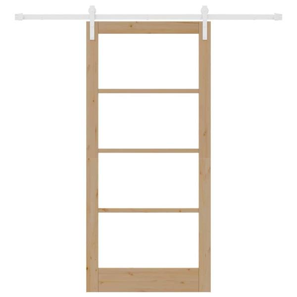 Schiebetür ORKDAL Natur 93 x 202 cm Massivholz Kiefer und Glas