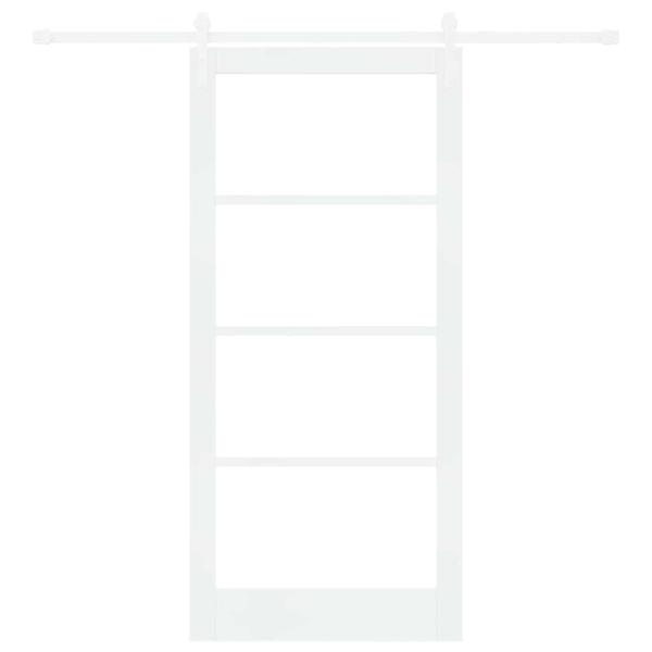 Schiebetür ORKDAL Weiß 93 x 202 cm Massivholz Kiefer und Glas