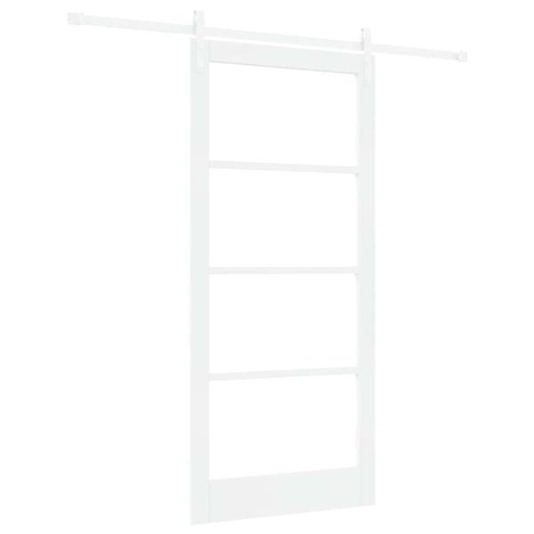 Schiebetür ORKDAL Weiß 93 x 202 cm Massivholz Kiefer und Glas