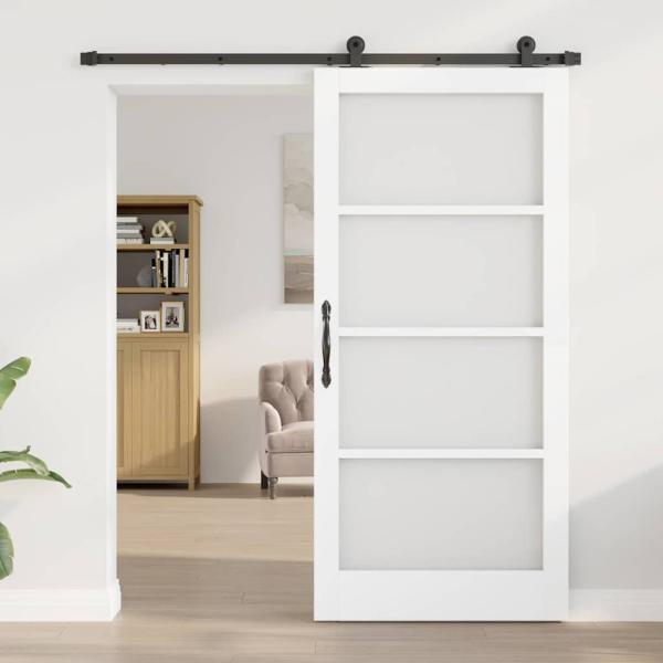 Schiebetür ORKDAL Weiß und Schwarz 93 x 202 cm