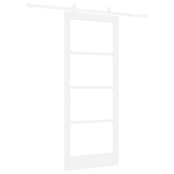 Schiebetür ORKDAL Weiß 83 x 202 cm Massivholz Kiefer und Glas