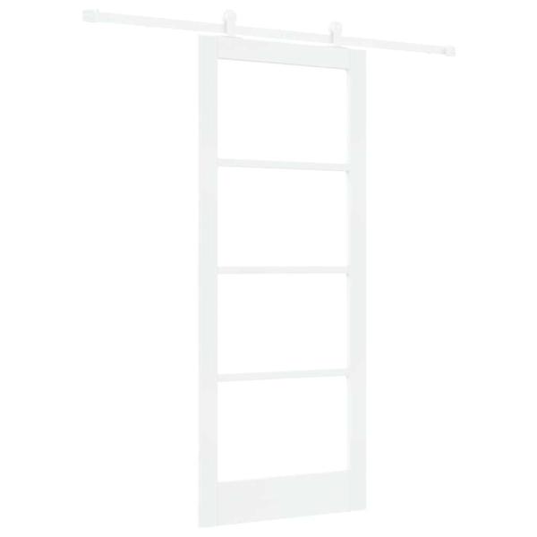 Schiebetür ORKDAL Weiß 83 x 202 cm Massivholz Kiefer und Glas