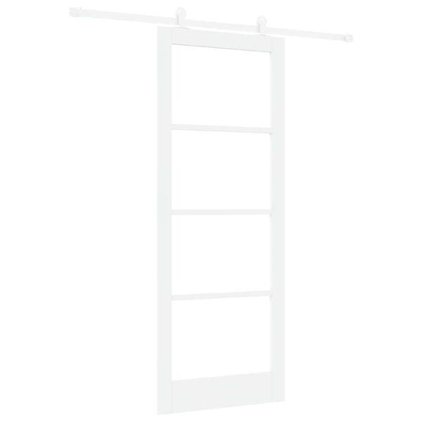 Schiebetür ORKDAL Weiß 83 x 211 cm Massivholz Kiefer und Glas