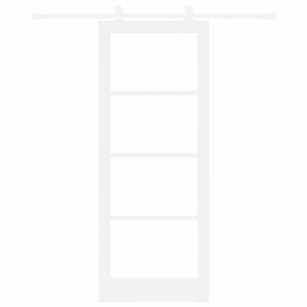 Schiebetür ORKDAL Weiß 83 x 211 cm Massivholz Kiefer und Glas