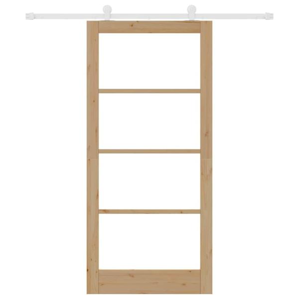 Schiebetür ORKDAL Natur 93 x 202 cm Massivholz Kiefer und Glas