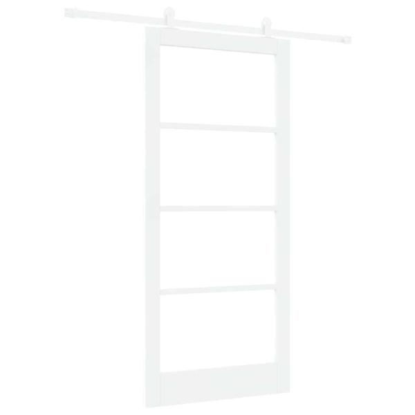 Schiebetür ORKDAL Weiß 93 x 202 cm Massivholz Kiefer und Glas