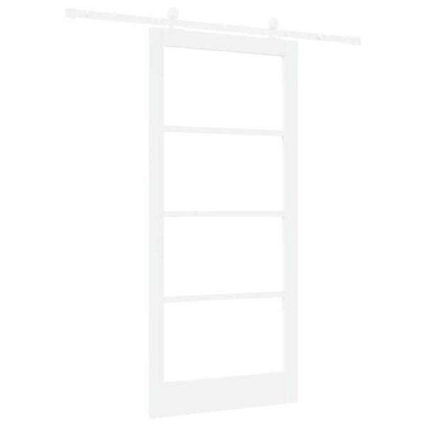 Schiebetür ORKDAL Weiß 93 x 202 cm Massivholz Kiefer und Glas
