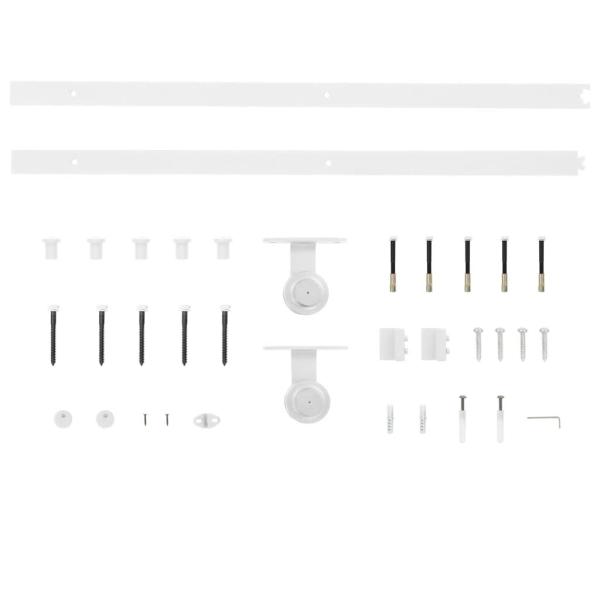 Schiebetür ORKDAL Weiß 93 x 202 cm Massivholz Kiefer und Glas
